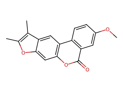3-Methoxy-9,10-dimethyl-[1]benzofuro[6,5-c]isochromen-5-one structure