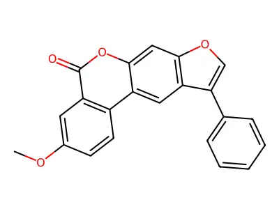 3-methoxy-10-phenyl-5H-benzo[c]furo[3,2-g]chromen-5-one structure