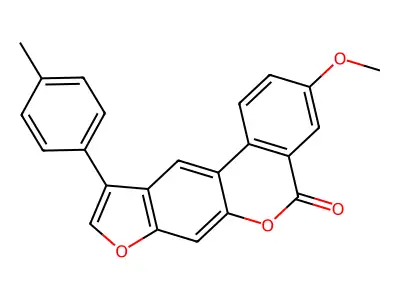 3-methoxy-10-(4-methylphenyl)-5H-benzo[c]furo[3,2-g]chromen-5-one structure
