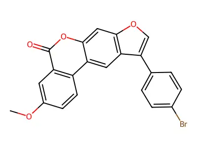10-(4-bromophenyl)-3-methoxy-5H-benzo[c]furo[3,2-g]chromen-5-one structure
