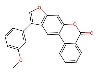 10-(3-methoxyphenyl)-5H-benzo[c]furo[3,2-g]chromen-5-one structure