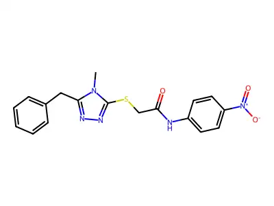 2-[(5-benzyl-4-methyl-1,2,4-triazol-3-yl)sulfanyl]-N-(4-nitrophenyl)acetamide structure