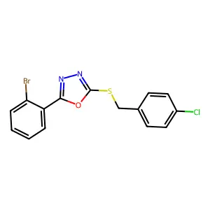 2-(2-Bromophenyl)-5-((4-chlorobenzyl)thio)-1,3,4-oxadiazole structure