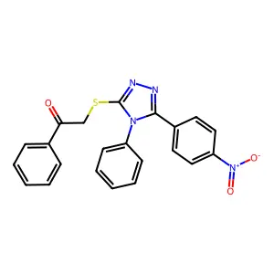 2-{[5-(4-nitrophenyl)-4-phenyl-4H-1,2,4-triazol-3-yl]sulfanyl}-1-phenylethanone structure