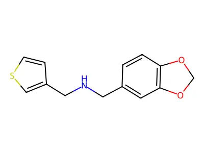 1-(1,3-benzodioxol-5-yl)-N-(thiophen-3-ylmethyl)methanamine structure