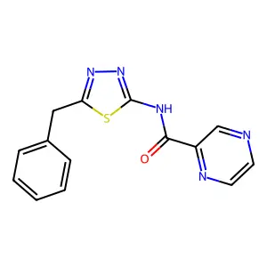 N-(5-benzyl-1,3,4-thiadiazol-2-yl)pyrazine-2-carboxamide structure