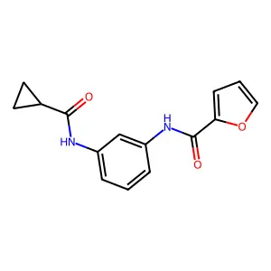 N-[3-(cyclopropanecarbonylamino)phenyl]furan-2-carboxamide structure