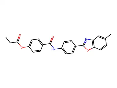 4-{[4-(5-Methyl-1,3-benzoxazol-2-yl)anilino]carbonyl}phenyl propionate structure