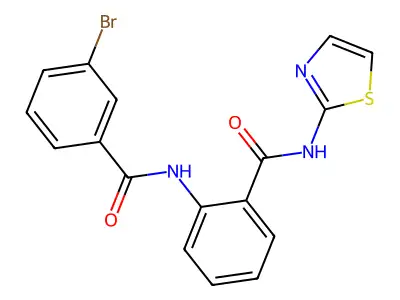 2-[(3-bromobenzoyl)amino]-N-(1,3-thiazol-2-yl)benzamide structure