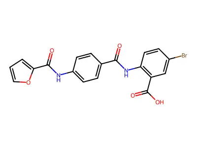 5-Bromo-2-[({4-[(furan-2-ylcarbonyl)amino]phenyl}carbonyl)amino]benzoic acid structure