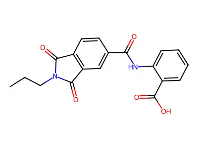 2-{[(1,3-dioxo-2-propyl-2,3-dihydro-1H-isoindol-5-yl)carbonyl]amino}benzoic acid structure
