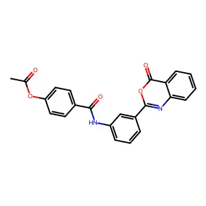 4-{[3-(4-oxo-4H-3,1-benzoxazin-2-yl)phenyl]carbamoyl}phenyl acetate structure