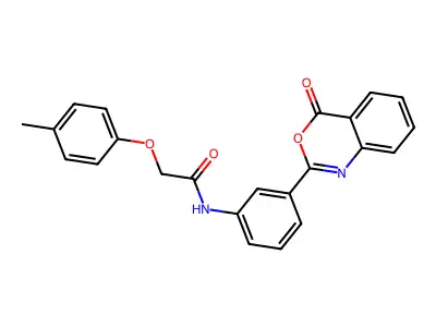 2-(4-methylphenoxy)-N-[3-(4-oxo-4H-3,1-benzoxazin-2-yl)phenyl]acetamide structure