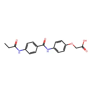 (4-{[4-(Propionylamino)benzoyl]amino}phenoxy)acetic acid structure