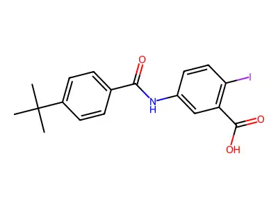 5-[(4-Tert-butylbenzoyl)amino]-2-iodobenzoic acid structure