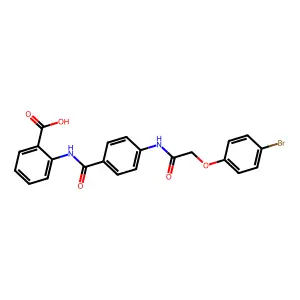 2-{[(4-{[(4-Bromophenoxy)acetyl]amino}phenyl)carbonyl]amino}benzoic acid structure