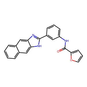 N-[3-(1H-benzo[f]benzimidazol-2-yl)phenyl]furan-2-carboxamide structure
