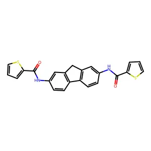 N-[7-(thiophene-2-carbonylamino)-9H-fluoren-2-yl]thiophene-2-carboxamide structure