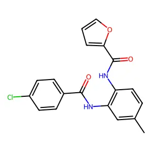 N-[2-[(4-chlorobenzoyl)amino]-4-methylphenyl]furan-2-carboxamide structure