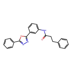3-phenyl-N-[3-(5-phenyl-1,3,4-oxadiazol-2-yl)phenyl]propanamide structure