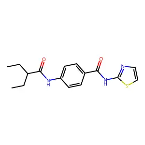 4-[(2-ethylbutanoyl)amino]-N-(1,3-thiazol-2-yl)benzamide structure