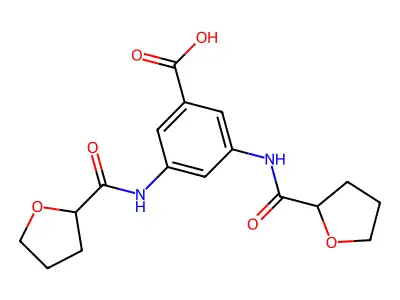3,5-Bis[(tetrahydro-2-furanylcarbonyl)amino]benzoic acid structure