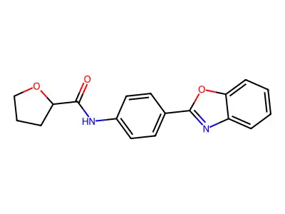N-[4-(1,3-benzoxazol-2-yl)phenyl]oxolane-2-carboxamide structure