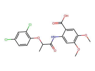 2-{[2-(2,4-Dichlorophenoxy)propanoyl]amino}-4,5-dimethoxybenzoic acid structure
