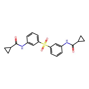 N,N'-(sulfonyldi-3,1-phenylene)dicyclopropanecarboxamide structure
