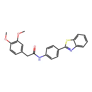 N-[4-(1,3-benzothiazol-2-yl)phenyl]-2-(3,4-dimethoxyphenyl)acetamide structure