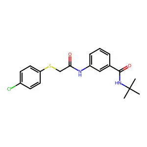 N-tert-butyl-3-[[2-(4-chlorophenyl)sulfanylacetyl]amino]benzamide structure