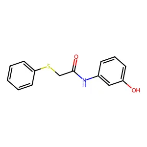 N-(3-hydroxyphenyl)-2-phenylsulfanylacetamide structure