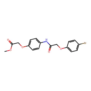Methyl (4-{[(4-bromophenoxy)acetyl]amino}phenoxy)acetate structure