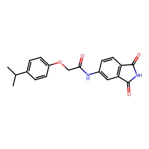 N-(1,3-dioxoisoindol-5-yl)-2-(4-propan-2-ylphenoxy)acetamide structure