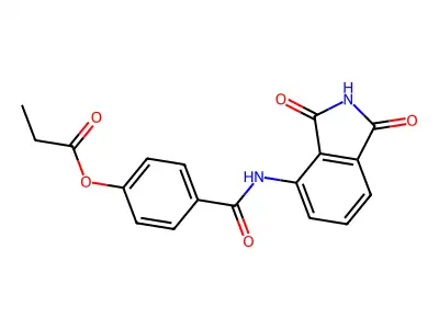 4-[(1,3-dioxo-2,3-dihydro-1H-isoindol-4-yl)carbamoyl]phenyl propanoate structure