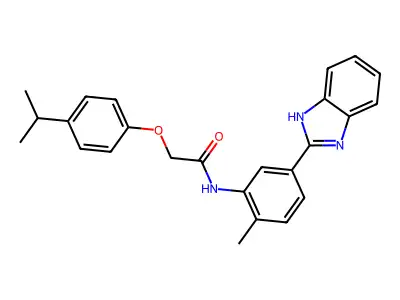 N-[5-(1H-benzimidazol-2-yl)-2-methylphenyl]-2-(4-propan-2-ylphenoxy)acetamide structure