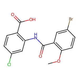 2-{[(5-Bromo-2-methoxyphenyl)carbonyl]amino}-4-chlorobenzoic acid structure
