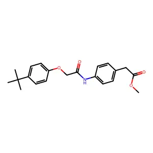 Methyl (4-{[(4-tert-butylphenoxy)acetyl]amino}phenyl)acetate structure
