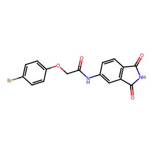2-(4-bromophenoxy)-N-(1,3-dioxo-2,3-dihydro-1H-isoindol-5-yl)acetamide structure