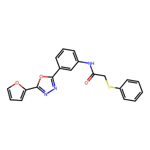 N-[3-[5-(furan-2-yl)-1,3,4-oxadiazol-2-yl]phenyl]-2-phenylsulfanylacetamide structure
