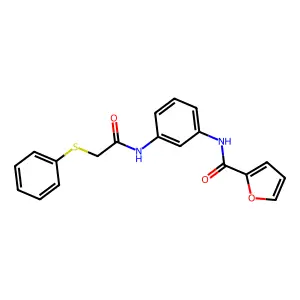 N-[3-[(2-phenylsulfanylacetyl)amino]phenyl]furan-2-carboxamide structure