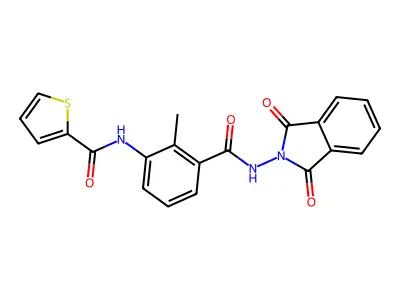 N-[3-[(1,3-dioxoisoindol-2-yl)carbamoyl]-2-methylphenyl]thiophene-2-carboxamide structure