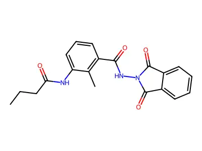 3-(butanoylamino)-N-(1,3-dioxoisoindol-2-yl)-2-methylbenzamide structure
