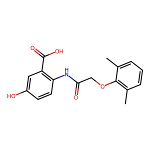 2-{[(2,6-Dimethylphenoxy)acetyl]amino}-5-hydroxybenzoic acid structure