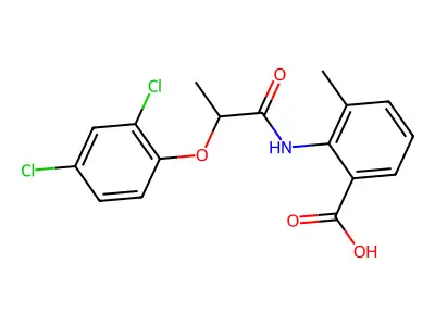 2-{[2-(2,4-Dichlorophenoxy)propanoyl]amino}-3-methylbenzoic acid structure