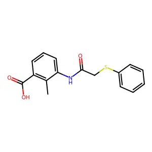 2-Methyl-3-{[(phenylsulfanyl)acetyl]amino}benzoic acid structure