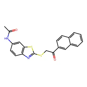 N-[2-(2-naphthalen-2-yl-2-oxoethyl)sulfanyl-1,3-benzothiazol-6-yl]acetamide structure