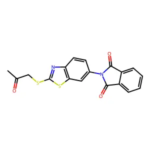 2-[2-(2-Oxopropylsulfanyl)-1,3-benzothiazol-6-yl]isoindole-1,3-dione structure