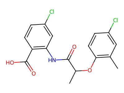 4-Chloro-2-[2-(4-chloro-2-methylphenoxy)propanoylamino]benzoic acid structure