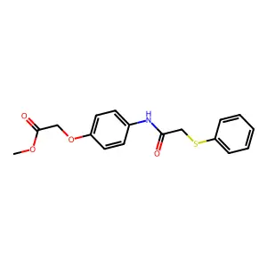 Methyl (4-{[(phenylsulfanyl)acetyl]amino}phenoxy)acetate structure